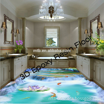 Scratch Resistant 3D Epoxy Resin Floor for Kitchen
